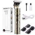 Vintage T9 Metal Body Hair Trimmer for Men – USB Rechargeable Professional Hair Clipper | Precision Beard, Hair & Detailing Grooming Tool